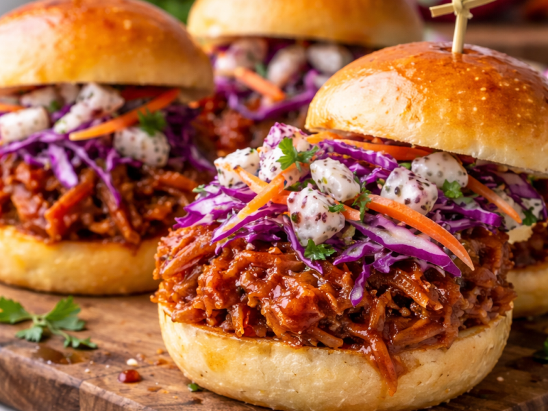 BBQ Jackfruit Sliders with Dragonfruit&nbsp;Slaw