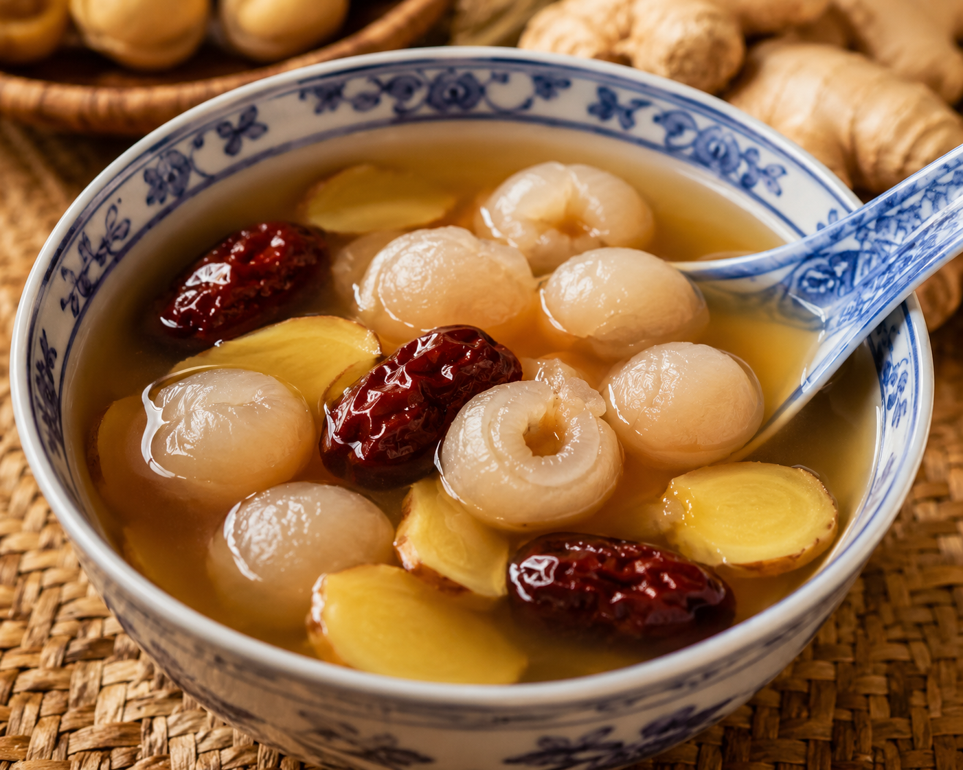 🌿 Sweet Longan Ginger Dessert Soup (grandma’s recipe)