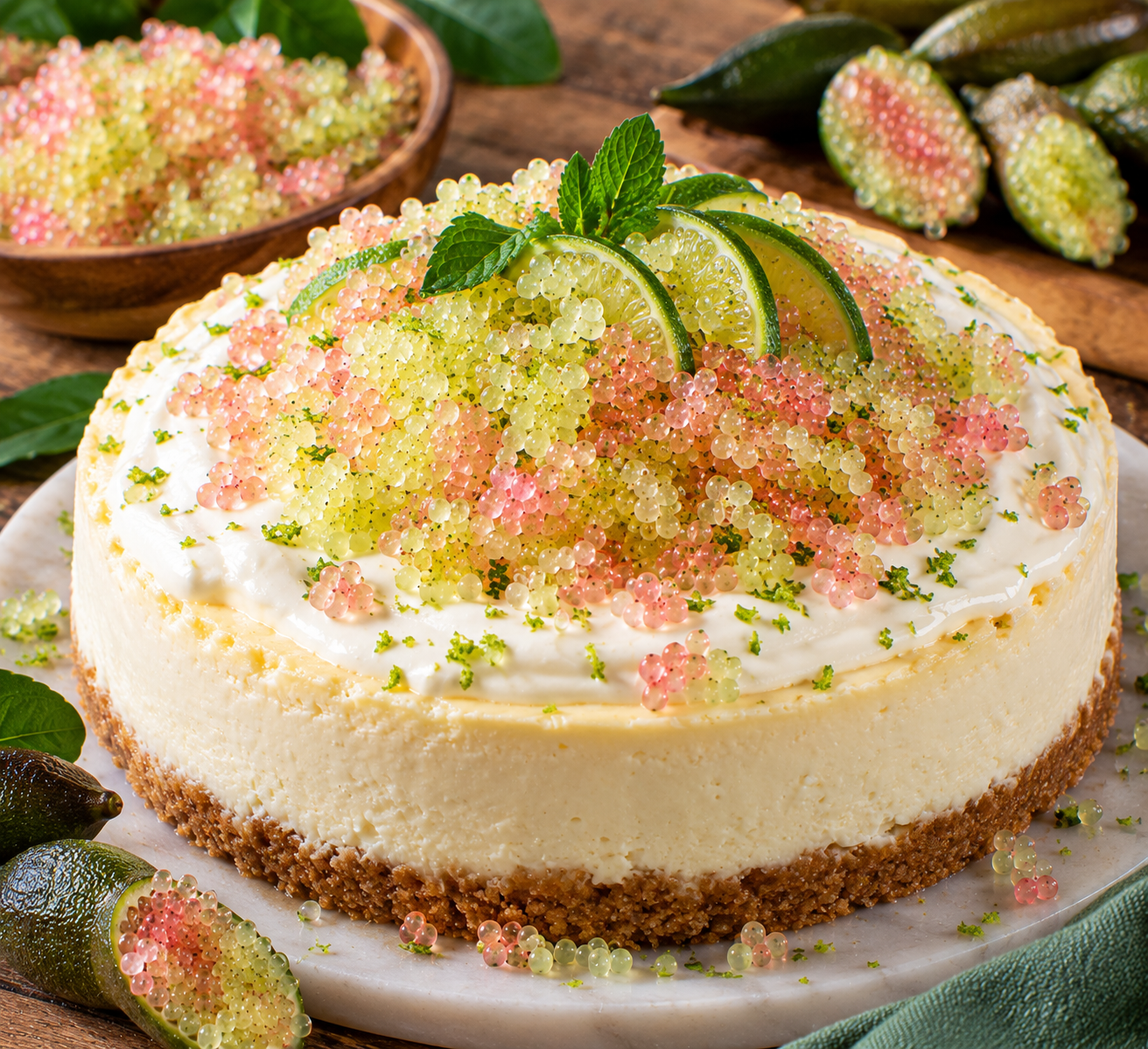 Finger Lime Cheesecake Topping