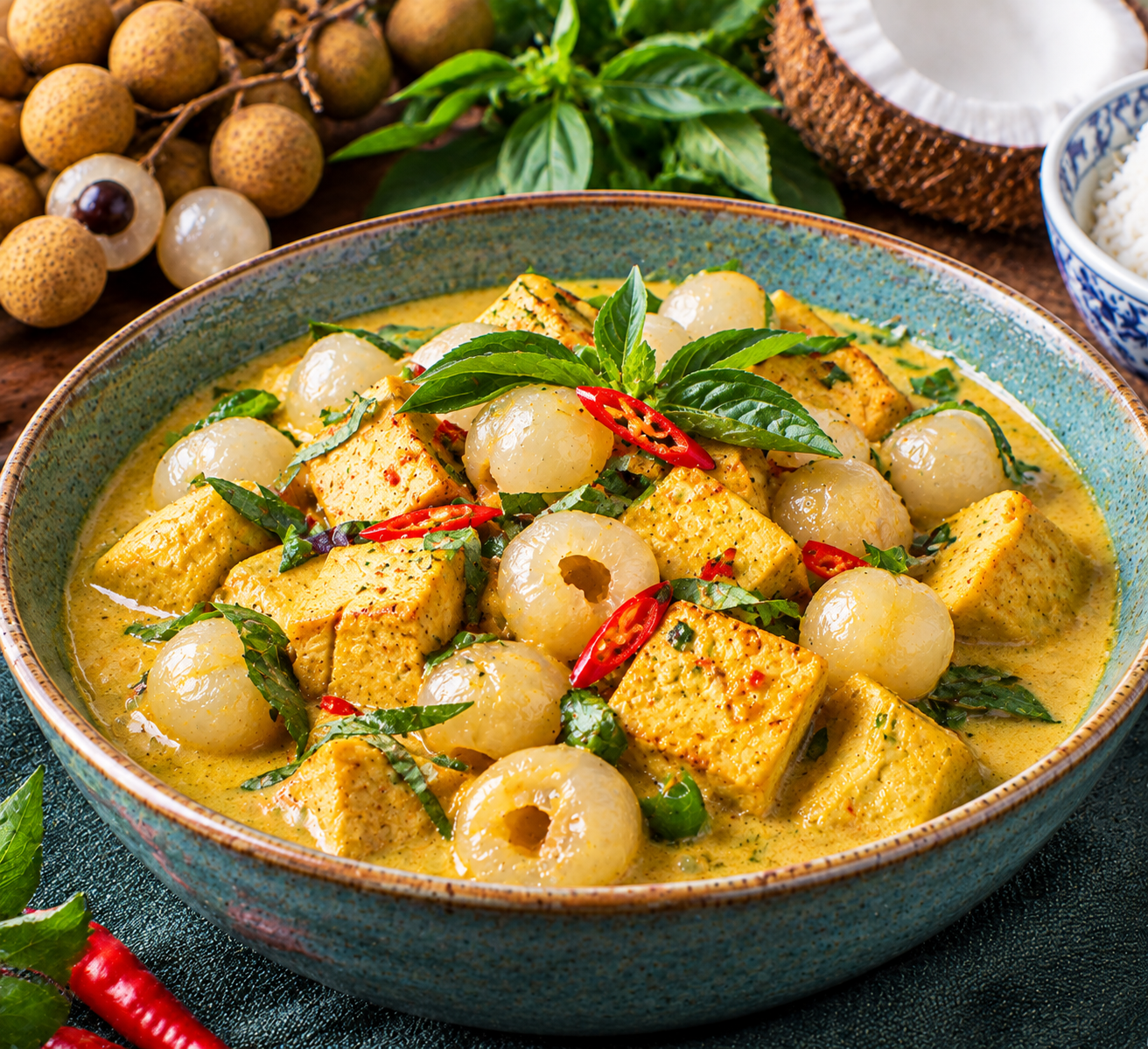Longan Coconut Curry Tofu