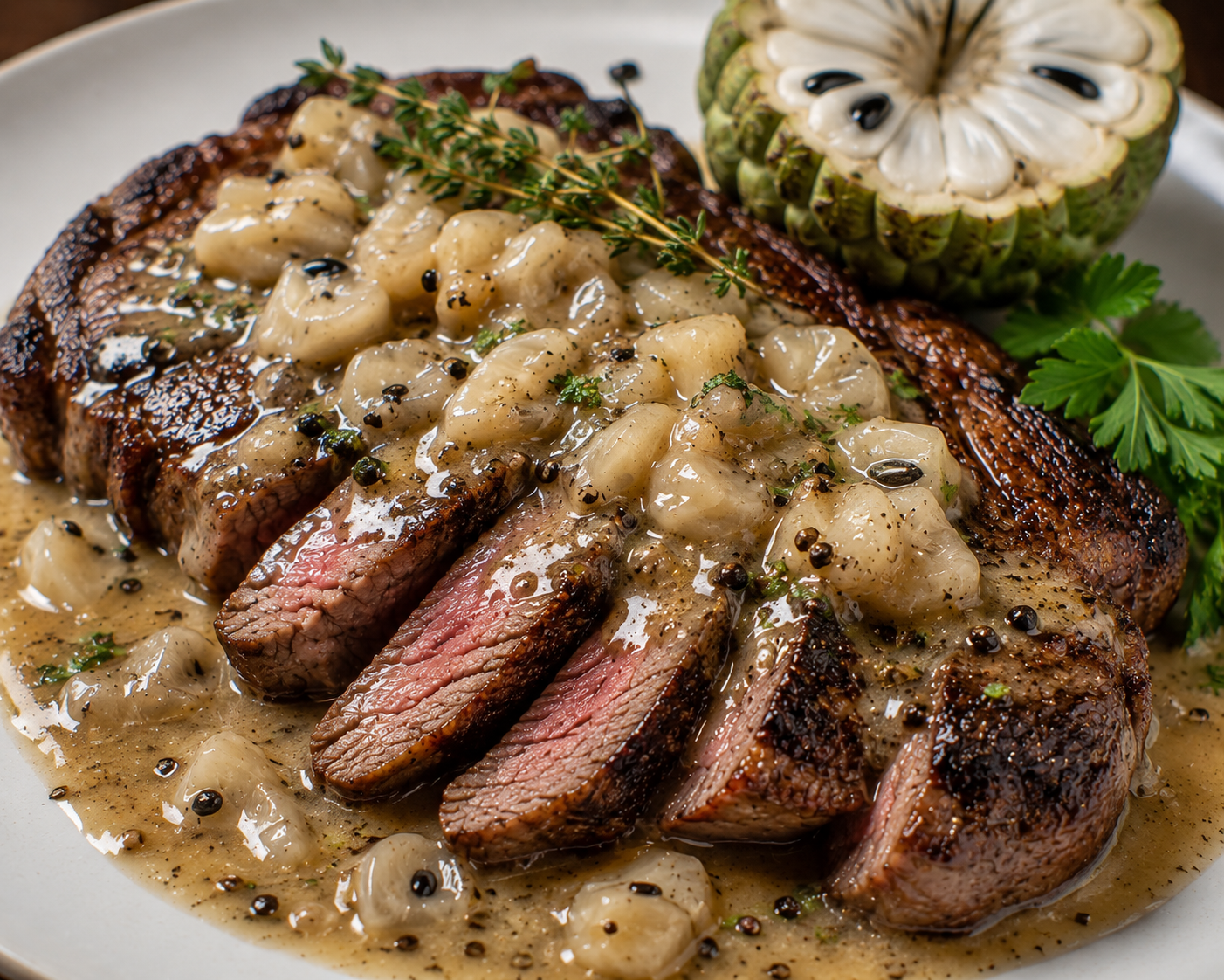 Sugar Apple Pan Sauce Ribeye