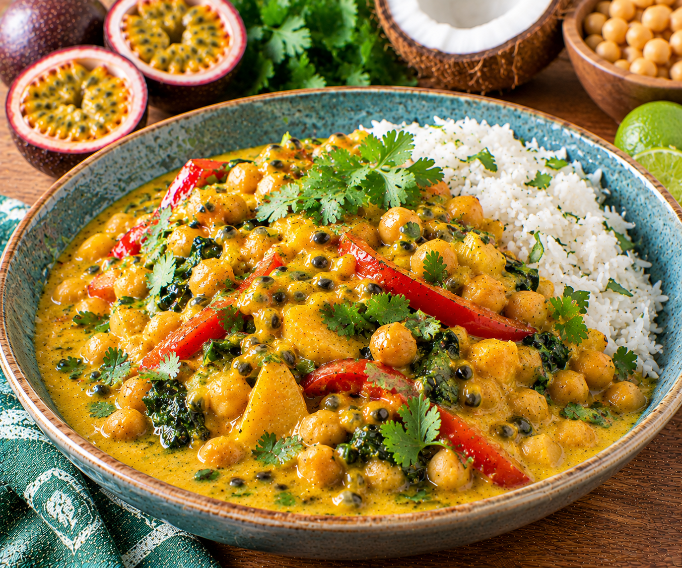Creamy Passion Fruit Coconut Chickpea Curry