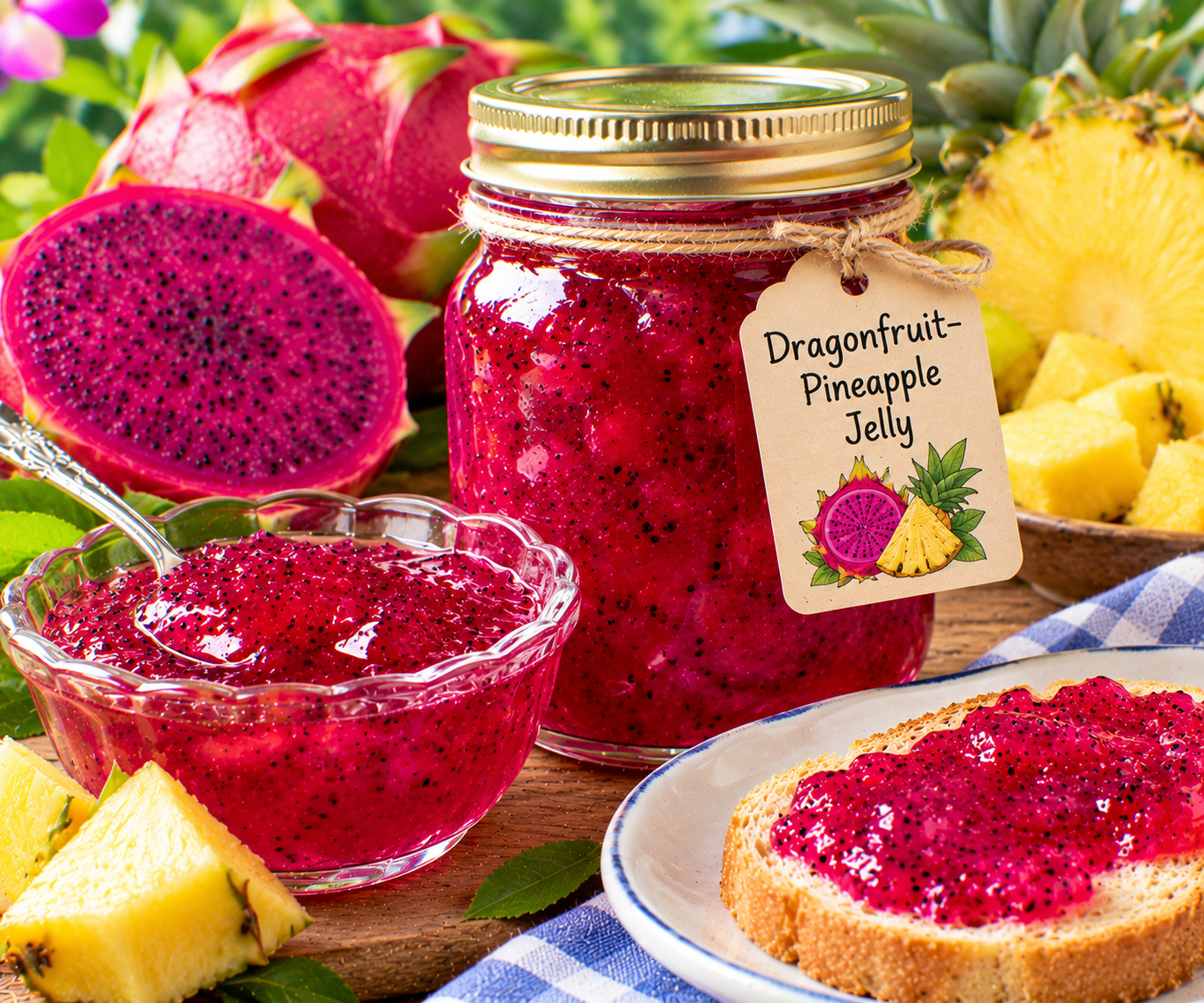Dragonfruit-Pineapple Jelly