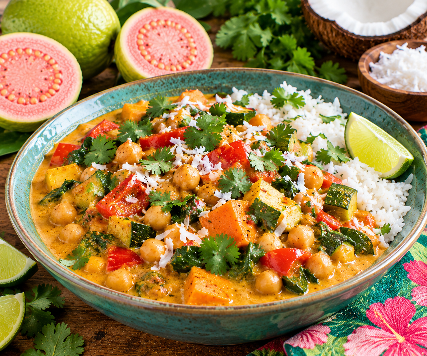 Guava-Coconut Curry with Chickpeas and Vegetables