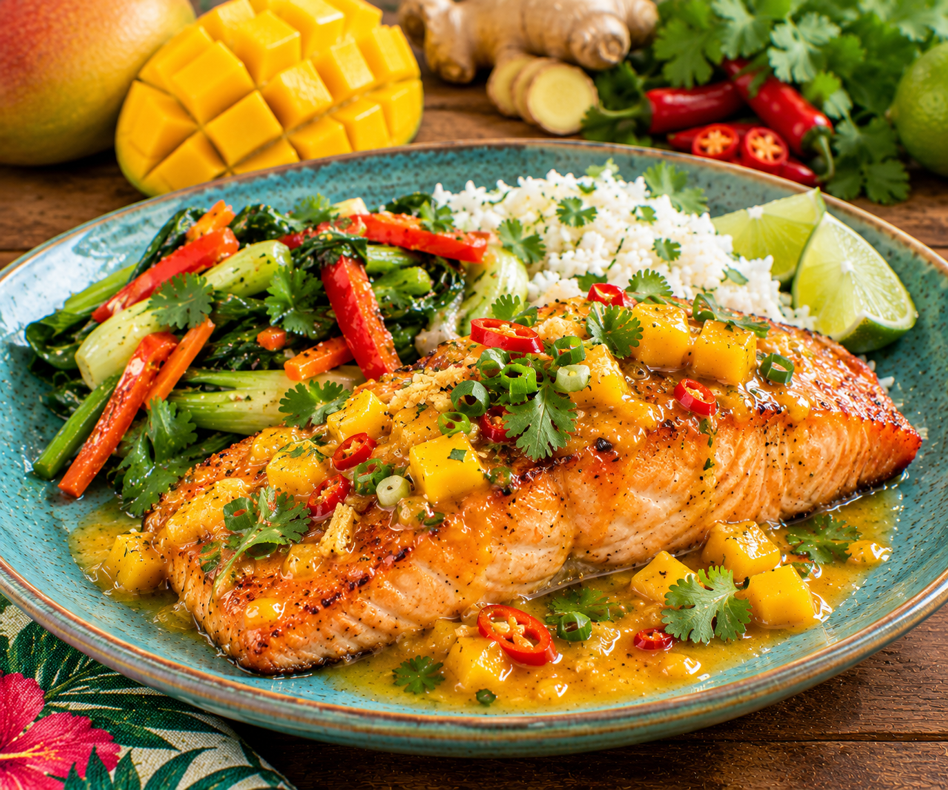 Mango-Glazed Salmon with Ginger & Chili
