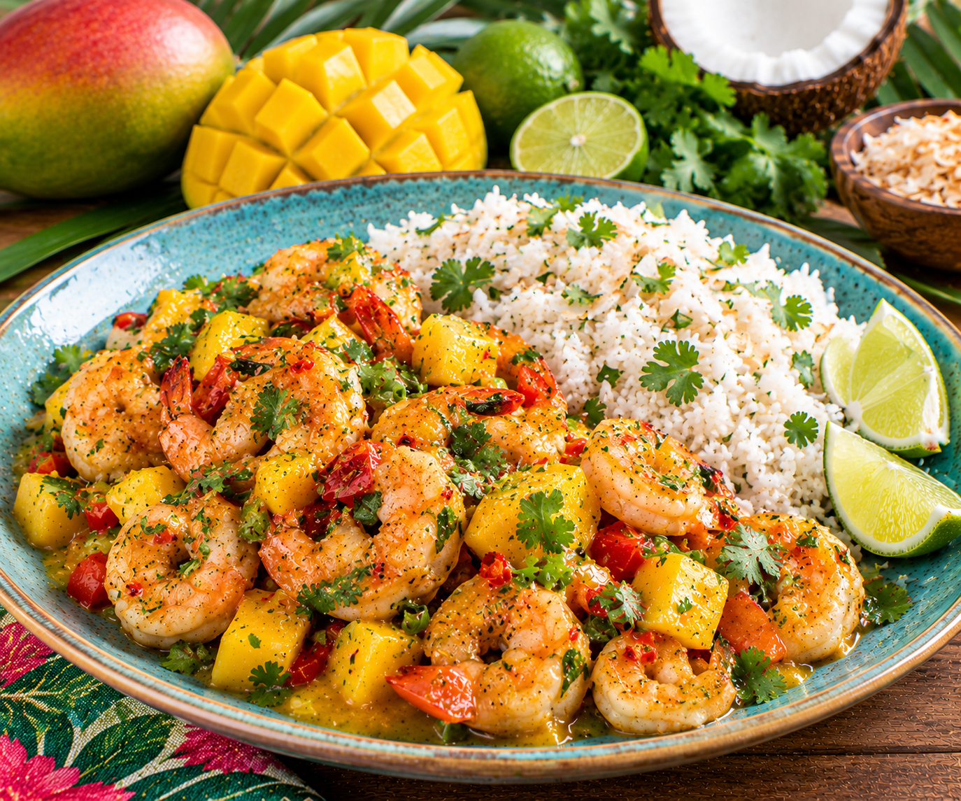 Mango-Lime Shrimp with Coconut Rice
