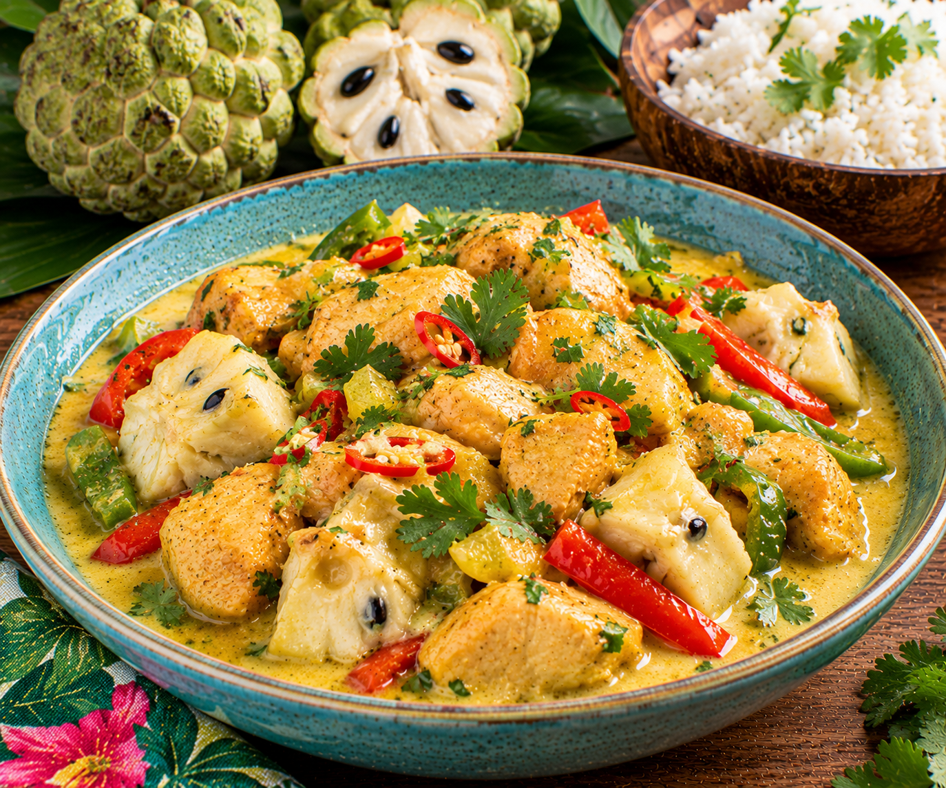 Sugar Apple Coconut Curry Chicken