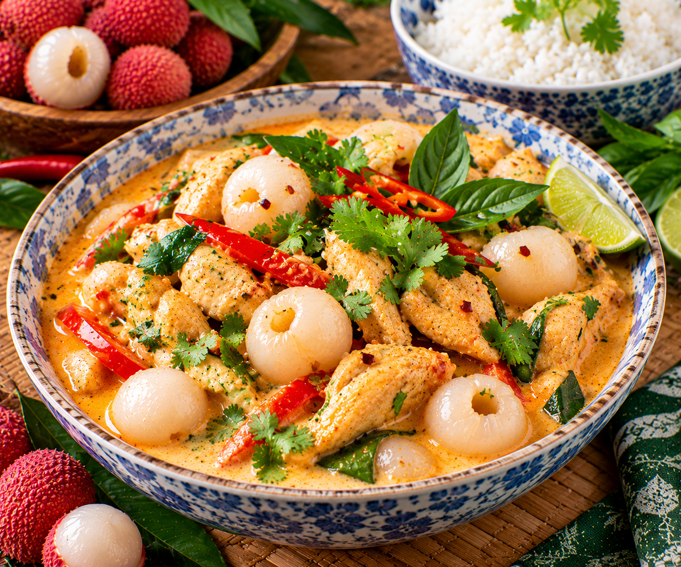 Thai-Inspired Lychee Coconut Chicken Curry