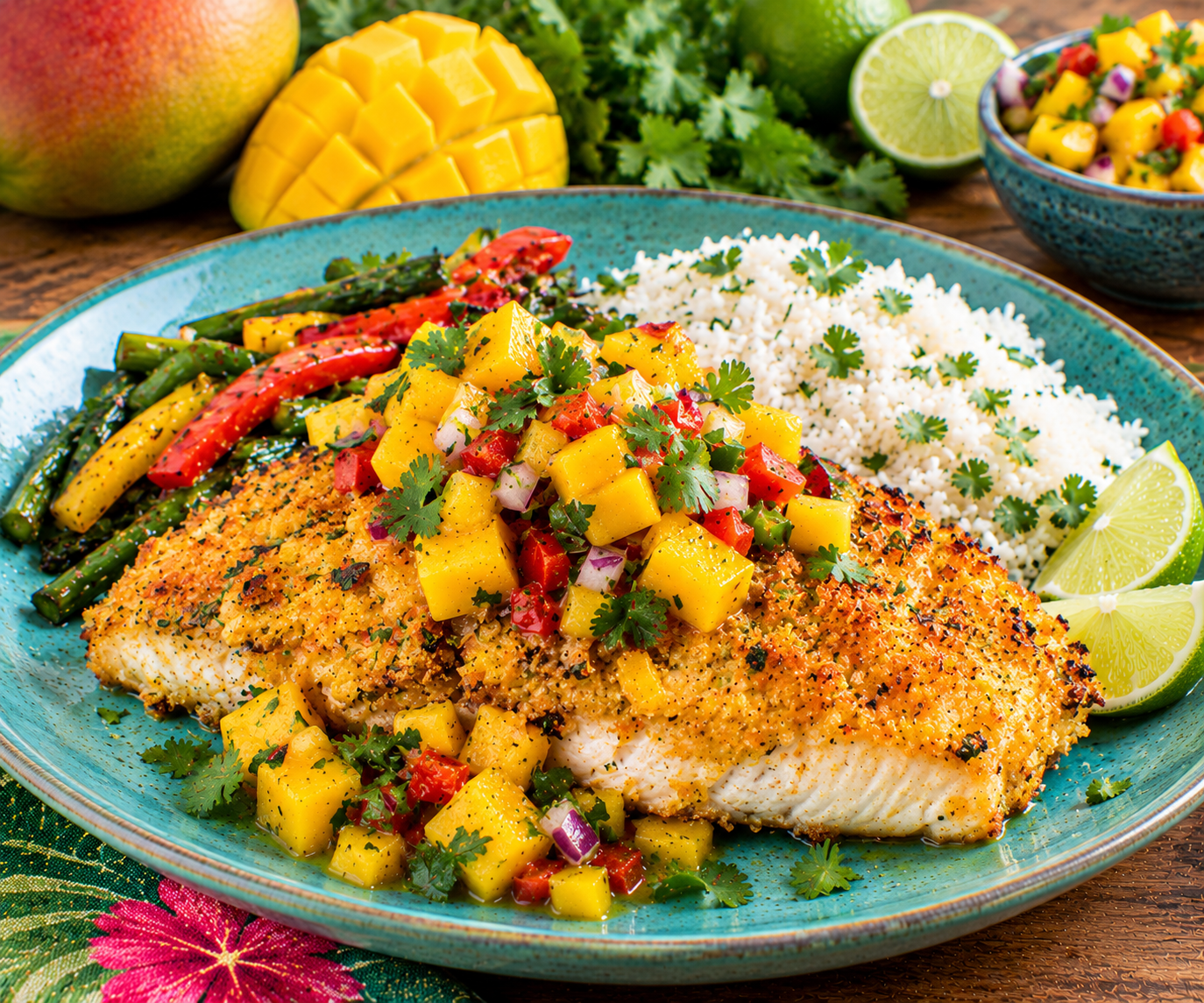 Mango-Crusted Mahi-Mahi with Fresh Mango Salsa