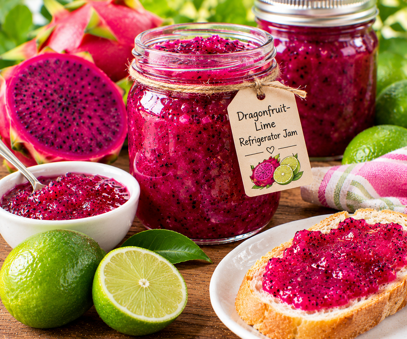 Dragonfruit-Lime Refrigerator Jam